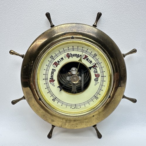 Vintage ships wheel barometer - vintage,